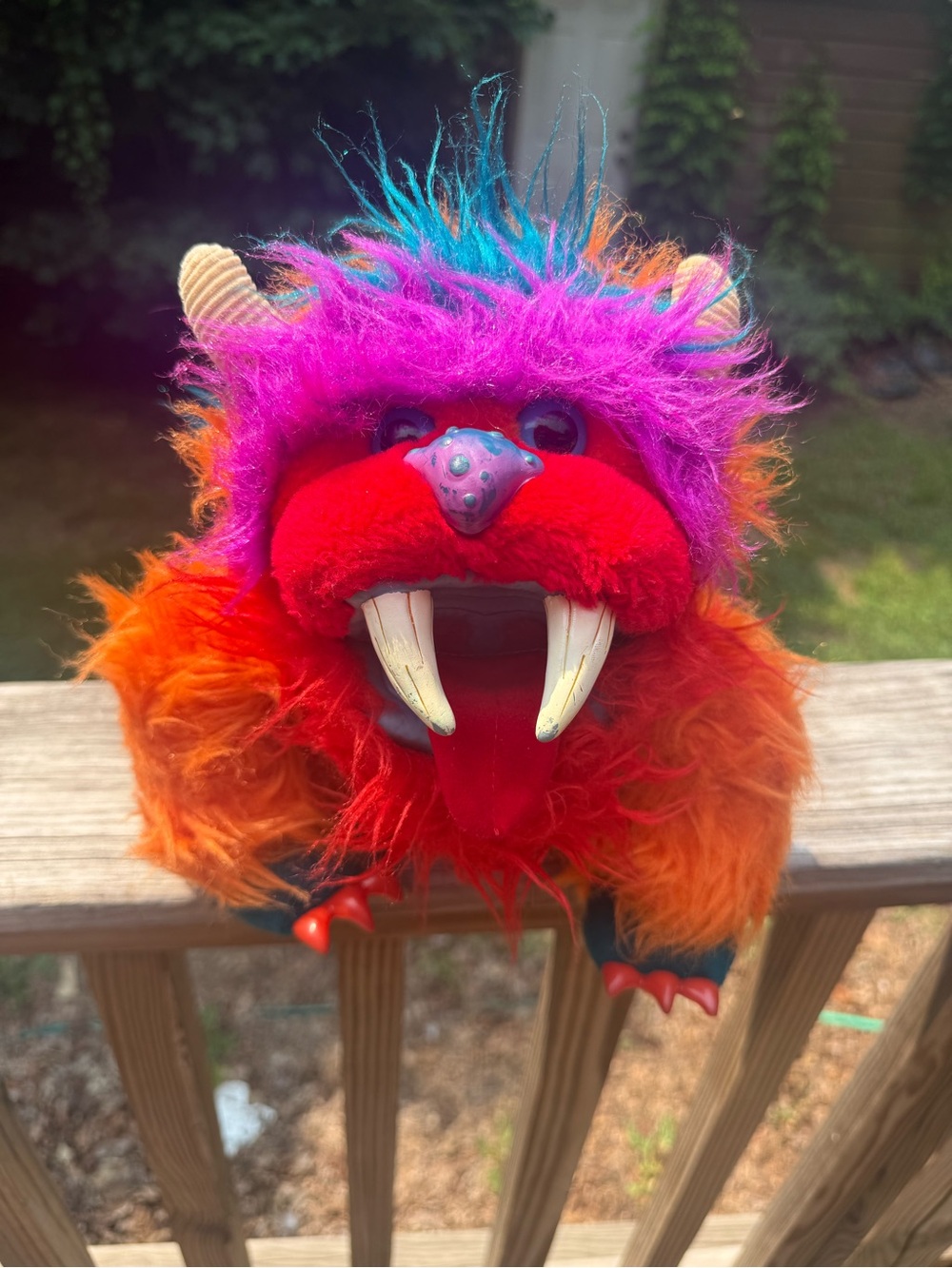 Vintage 1986 My Pet Monster GWONK Hand Puppet Plush Orange AmToy 80s Toy RARE